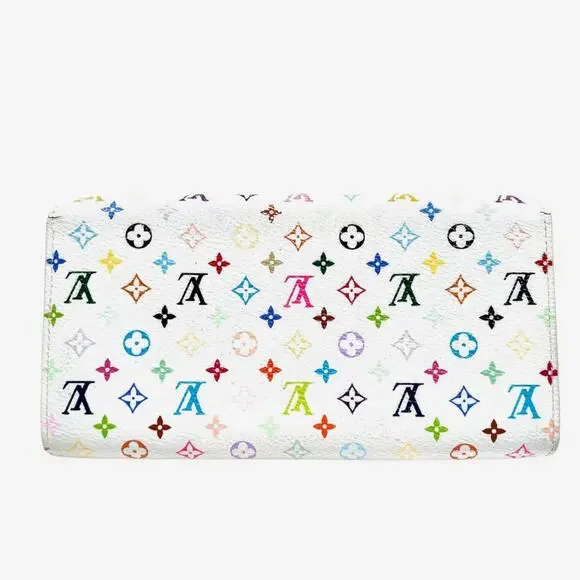 Louis Vuitton White Sarah Portefeuille Murakami Monogram Multicolor Wallet - Picture 2 of 12